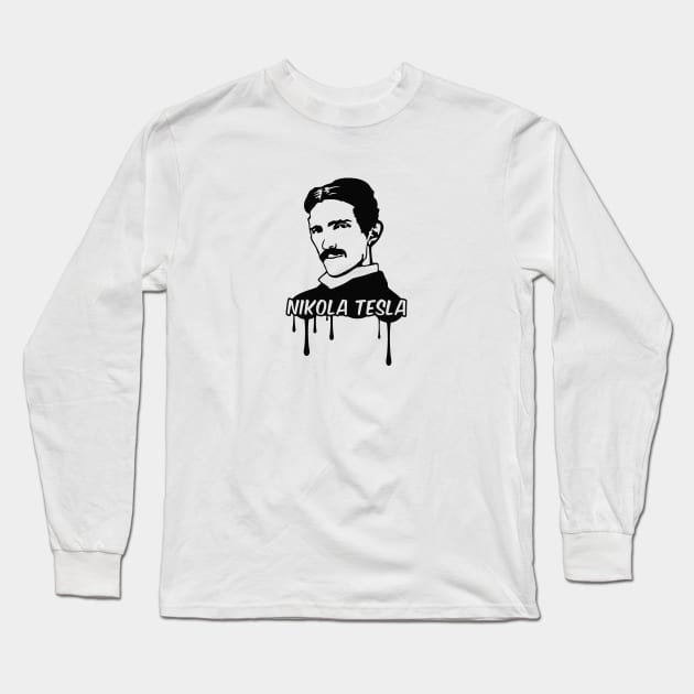 Nikola Tesla Long Sleeve T-Shirt by badbugs